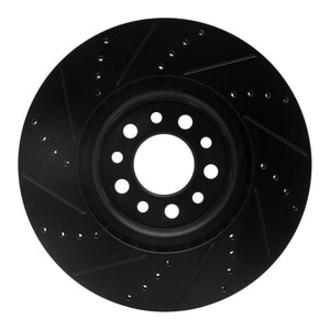 R1 14-25 Alfa Romeo Tonale Front Right Drilled & Slotted Black Brake Rotor