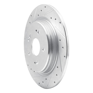 R1 15-25 Acura TLX Rear Left Drilled & Slotted Silver Brake Rotor