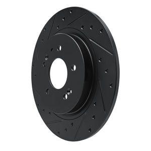 R1 -25 Hyundai Palisade Rear Left Drilled & Slotted Black Brake Rotor