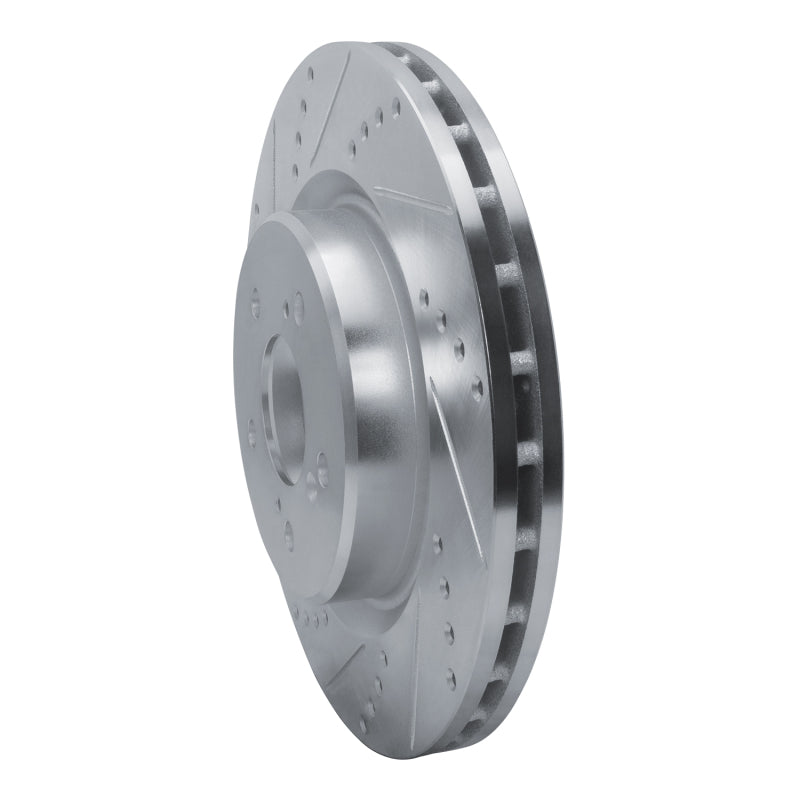 R1 2021-2025 Acura TLX Front Left Drilled & Slotted Silver Brake Rotor