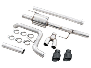 AWE 21+ Ford F150 Dual Side Exit Cat-Back Exhaust - 4.5in Diamond Black Tips *For Stock Y-Pipe Only