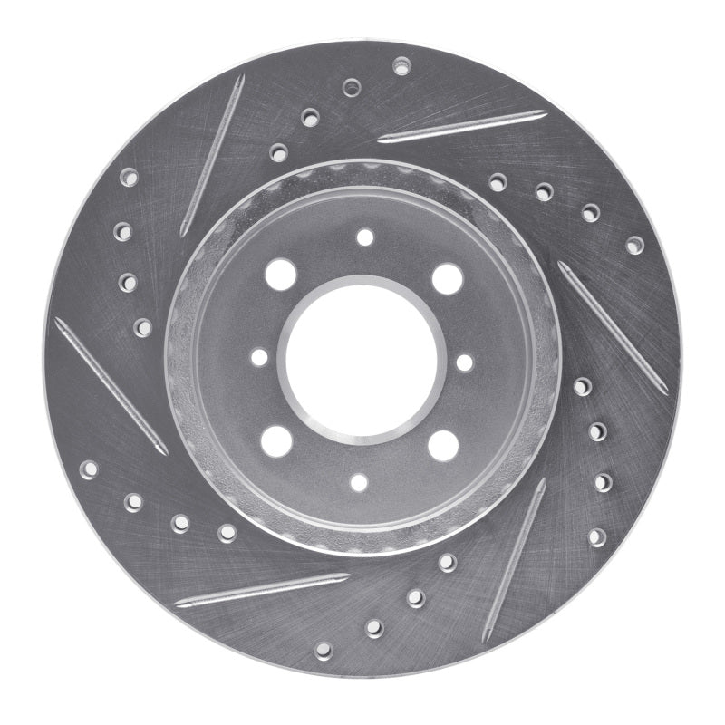 R1 09-17 Volkswagen Gol (Mexico) Front Right Drilled & Slotted Silver Brake Rotor