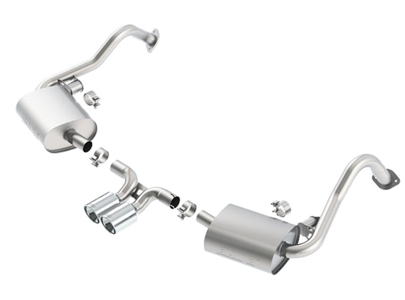 Borla 14-15 Porsche Cayman/Boxster (981) RWD 2Dr Dual Center Rear Exit Catback 4in Tip Exhaust Sys