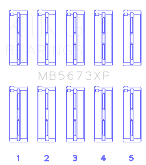 King Engine Bearings Honda F20C/F22C 16v (Size 0.25) Performance Main Bearing Set