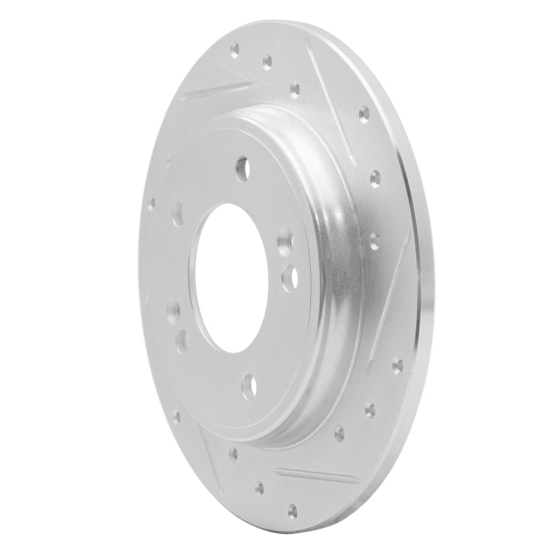 R1 17-25 Hyundai Elantra Rear Right Drilled & Slotted Silver Brake Rotor