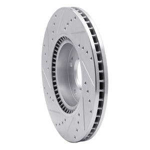 R1 05-24 Hyundai TUCSON Front Right Drilled & Slotted Silver Brake Rotor