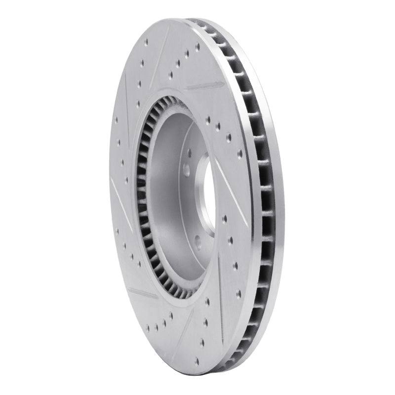 R1 05-24 Hyundai TUCSON Front Right Drilled & Slotted Silver Brake Rotor
