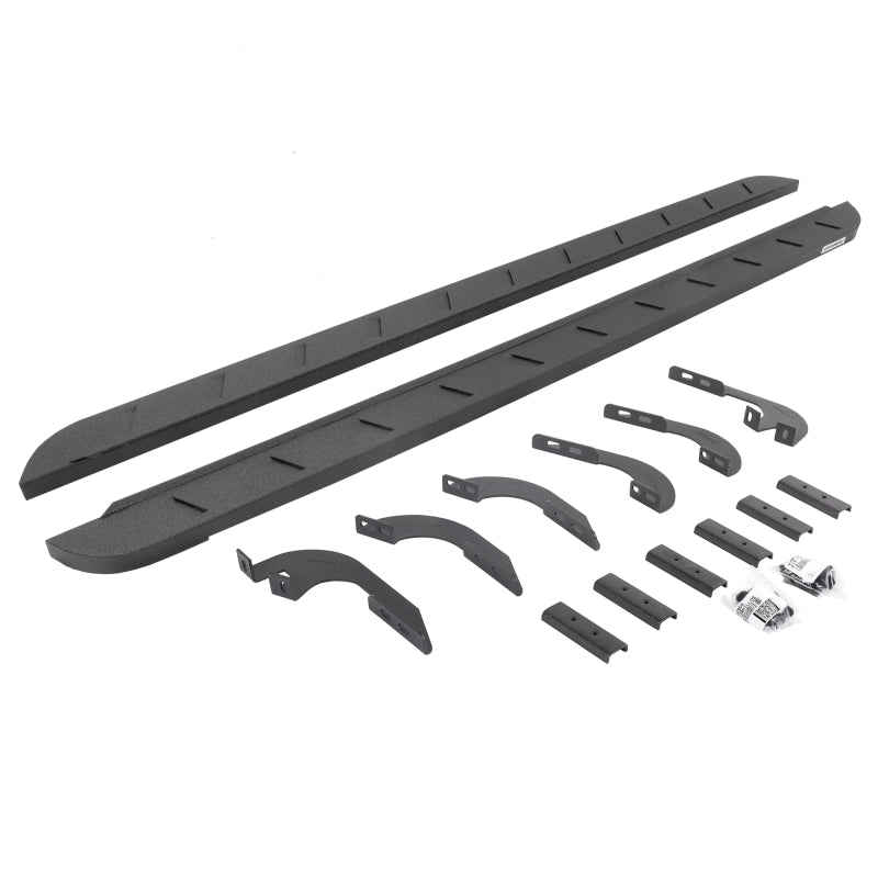 Go Rhino 05-22 Toyota Tacoma DC 4DR RB10 Slim Running Boards Kit (Incl. Brackets) - Bedliner Coating