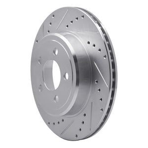 R1 05-23 Chrysler 300 Rear Left Drilled & Slotted Silver Brake Rotor