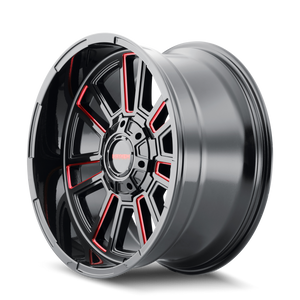 Mayhem 8115 Apollo 20x10 / 8x165.1 BP / -19mm Offset / 125.2mm Hub Black w/ Prism Red Wheel
