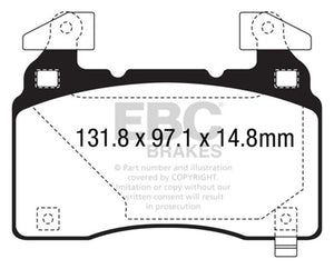 EBC 13+ Chevrolet SS 6.2 Ultimax2 Front Brake Pads