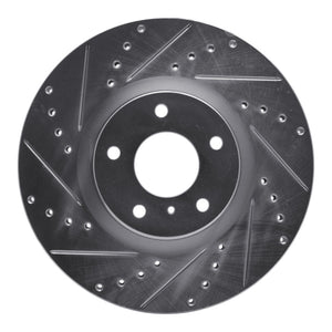 R1 09-23 Nissan 370Z Front Left Drilled & Slotted Silver Brake Rotor