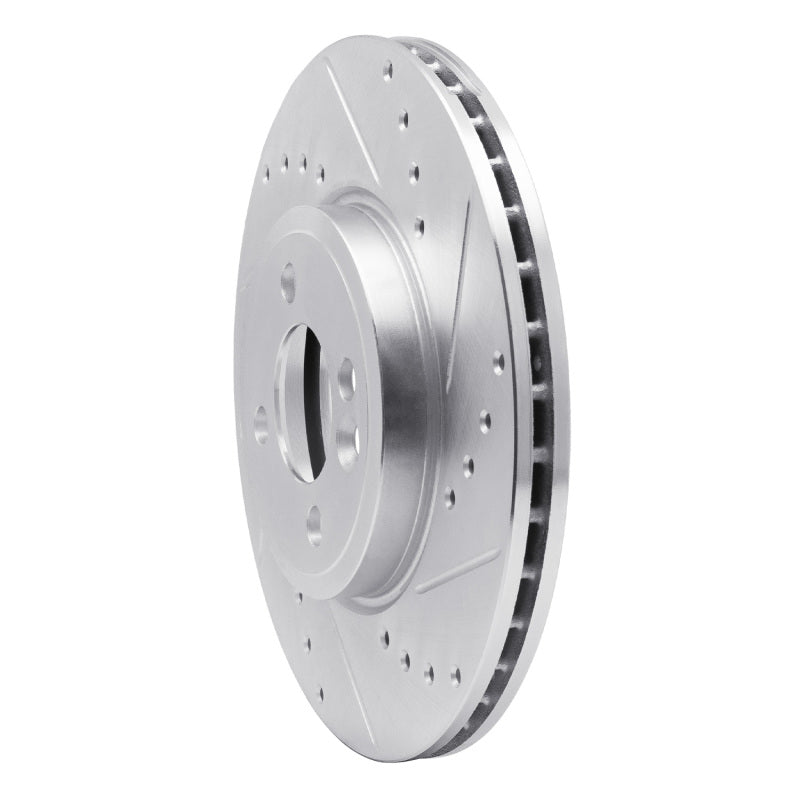 R1 07-15 Mini Cooper (Excl Clubman) Front Right Drilled & Slotted Silver Brake Rotor