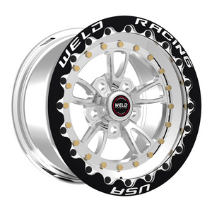 Weld Full Throttle Beadlock 15x10/5x120/7.5 BS/3.18 HB-Polished Cntr-Pol. Shell-Black SBL MT Wheel