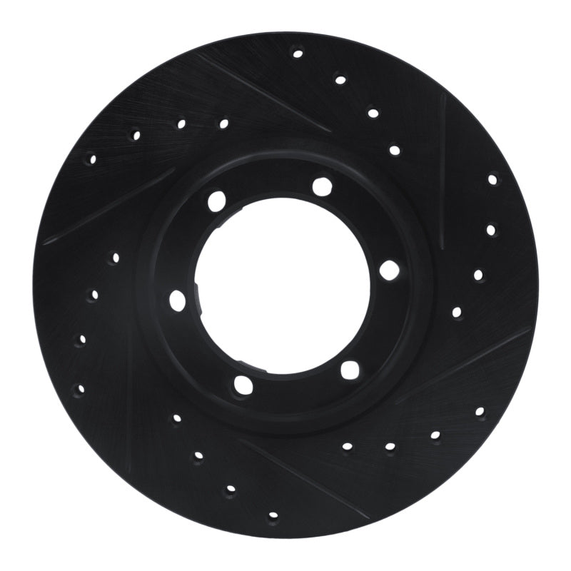 R1 87-89 Dodge Raider Front Right Drilled & Slotted Black Brake Rotor