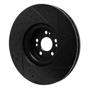 R1 20-26 Mercedes-Benz GLE450e Front Left Drilled & Slotted Black Brake Rotor