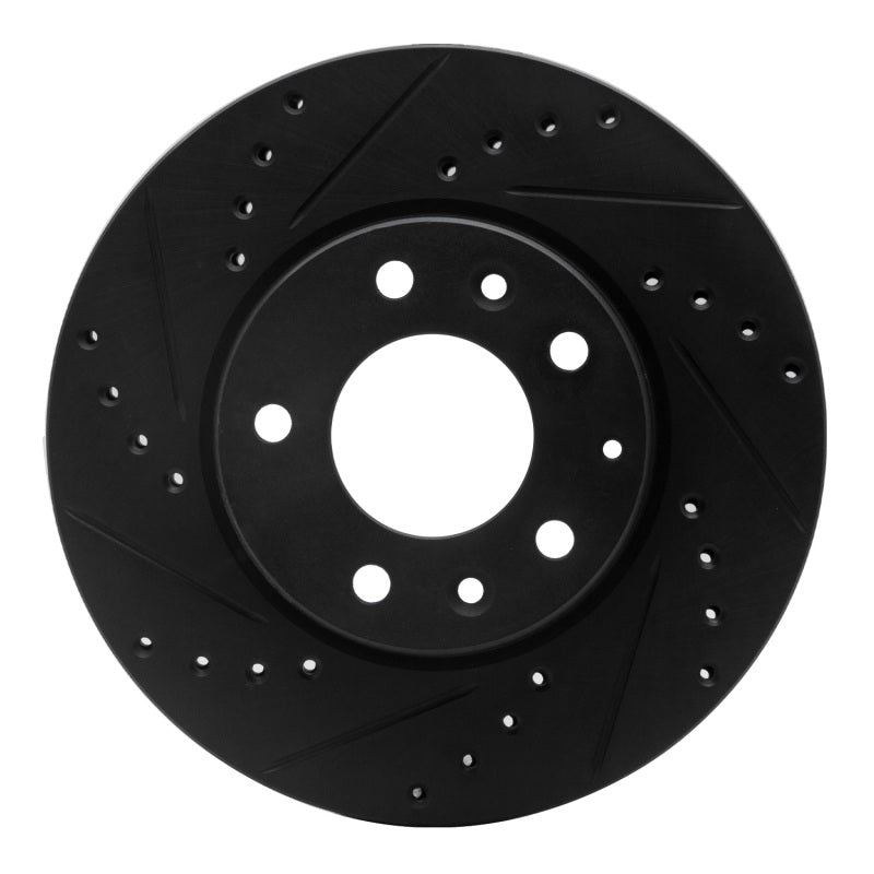R1 03-05 Mazda 6 Front Left Drilled & Slotted Black Brake Rotor