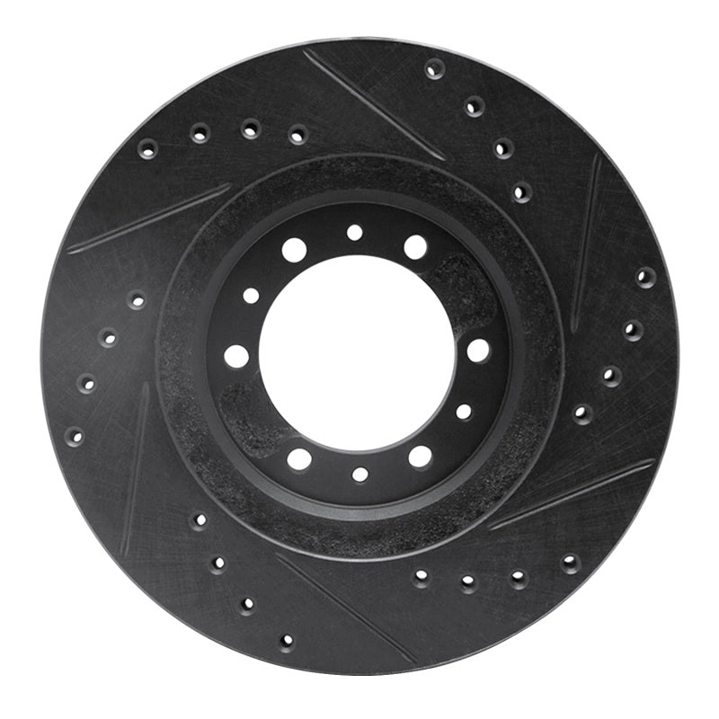 R1 90-04 Mitsubishi Montero Sport (USA/Canada) Front Left Drilled & Slotted Black Brake Rotor