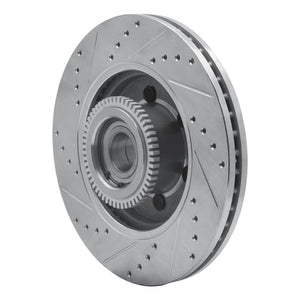 R1 04-08 Ford F-150 RWD Front Right Drilled & Slotted Silver Brake Rotor