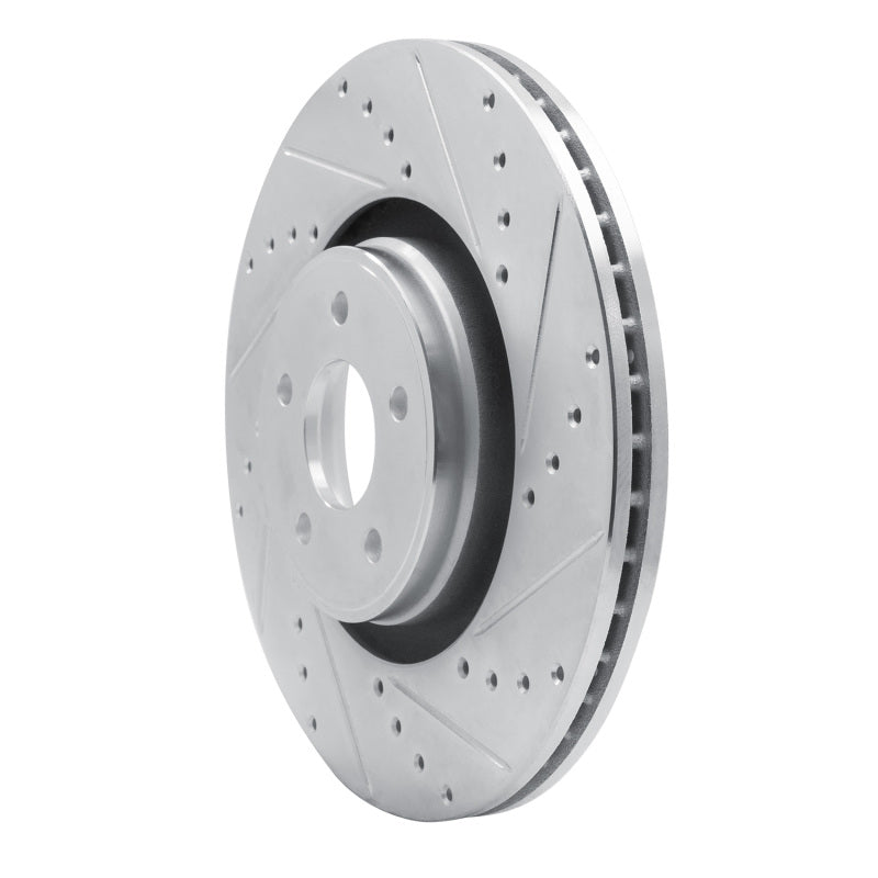 R1 14-19 Ford Focus Front Right Drilled & Slotted Silver Brake Rotor