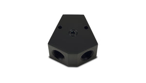 Vibrant Billet Aluminum Y-Block Fitting with 1/8in NPT Port - 3/8in NPT x 3/8in NPT x 3/8in NPT