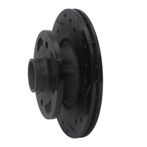 R1 84-85 Mazda RX-7 Front Right Drilled & Slotted Black Brake Rotor