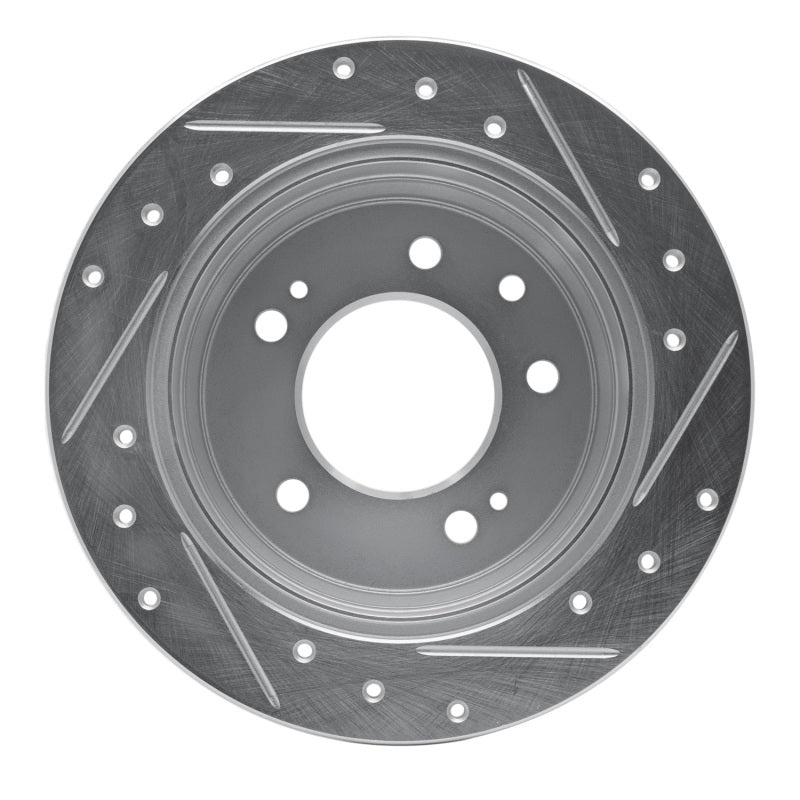 R1 09-16 Hyundai TUCSON Rear Left Drilled & Slotted Silver Brake Rotor