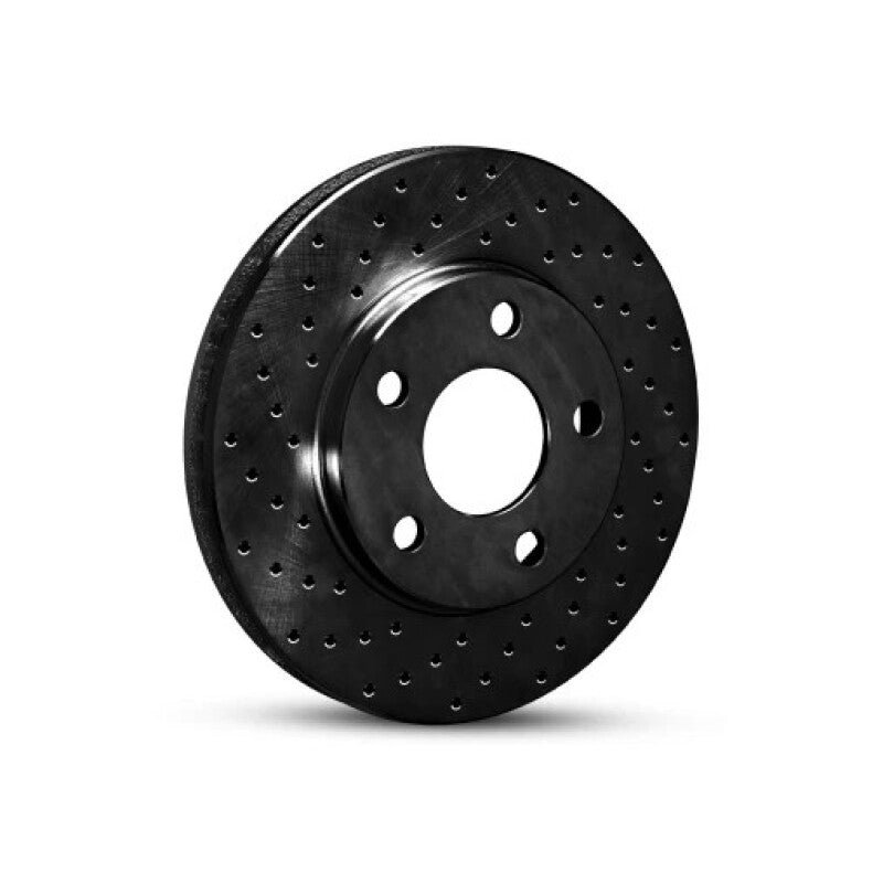 R1 03-03 Dodge Durango Front Right Drilled Black Brake Rotor