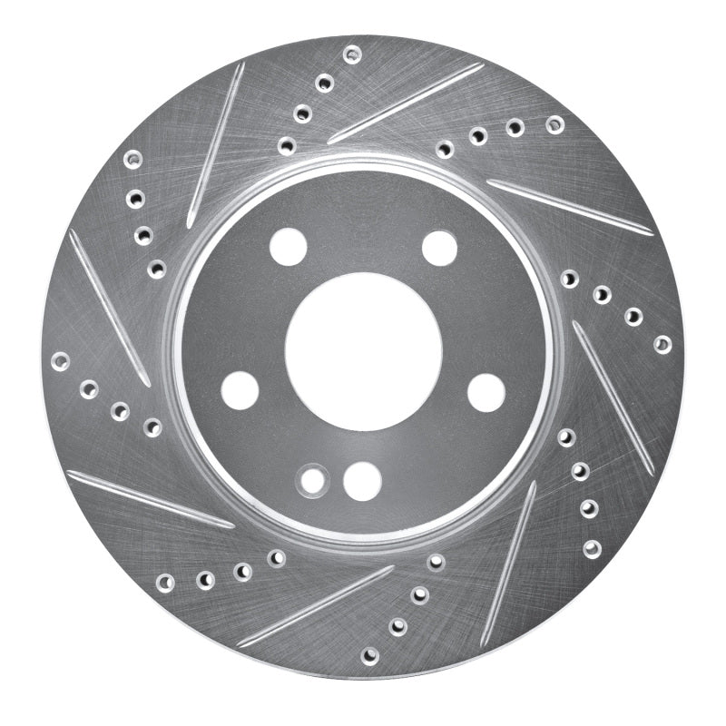 R1 06-11 Mercedes-Benz B200 Front Left Drilled & Slotted Silver Brake Rotor