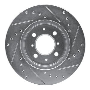 R1 90-17 Acura EL Front Left Drilled & Slotted Silver Brake Rotor