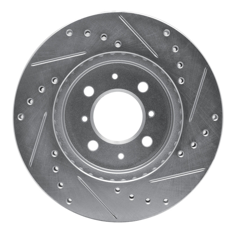 R1 90-17 Acura EL Front Left Drilled & Slotted Silver Brake Rotor