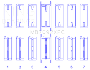 King Engine Bearings Nissan RB26DETT 24V (Size .026) XP Coated Tri Metal Main Bearing Set