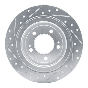 R1 17-25 Hyundai TUCSON Rear Right Drilled & Slotted Silver Brake Rotor