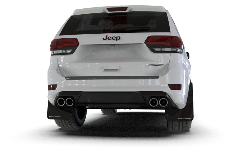 Rally Armor 18-22 Jeep Grand Cherokee SRT Trackhawk Black UR Mud Flap - Red Logo