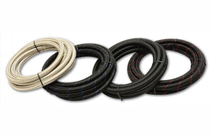 Vibrant -12 AN Two-Tone Black/Red Nylon Braided Flex Hose (20 foot roll)