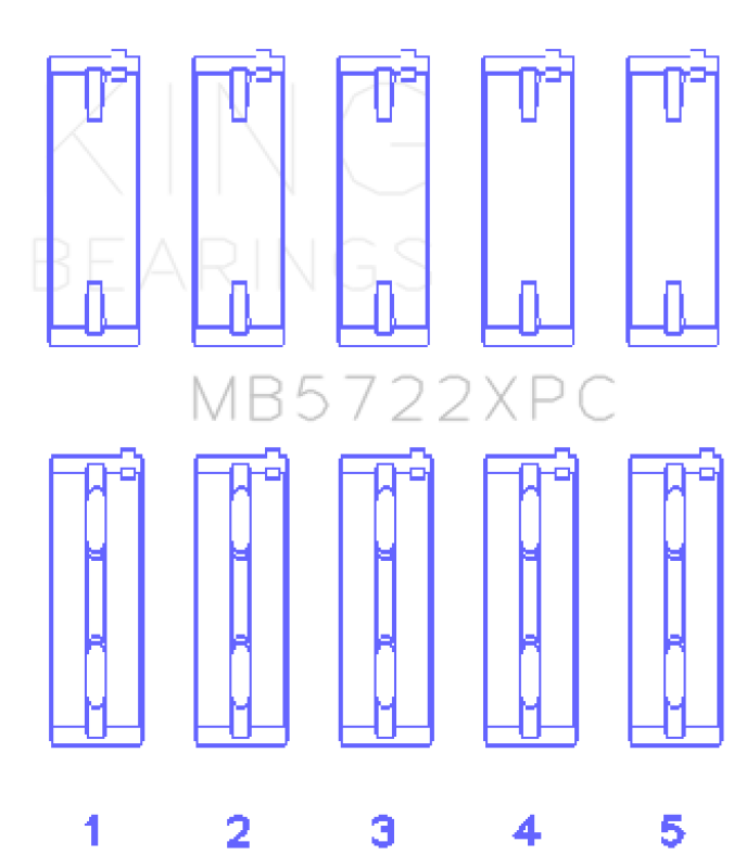 King Engine Bearings Mitsubishi 4B11T EVO X 2007+ (Size .026) Coated Performance Main Bearing Set