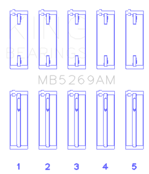 King Engine Bearings VW/Audi Aku/Aqm/Cr/Cy/Jk/Jr/Ky/Ra (Size +0.25mm) Main Bearing Set