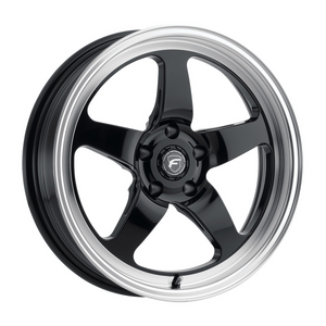 Forgestar D5 Drag 18x5 / 5x120.65 / ET-38 / 70.3 HB - Gloss Black Machined - Non-BL Wheel