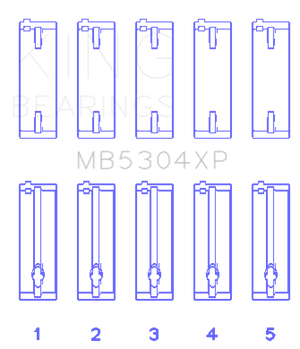 King Engine Bearings Mazda B6/B6-T/ZM/B3/B5 (Size +.025) Main Bearing Set