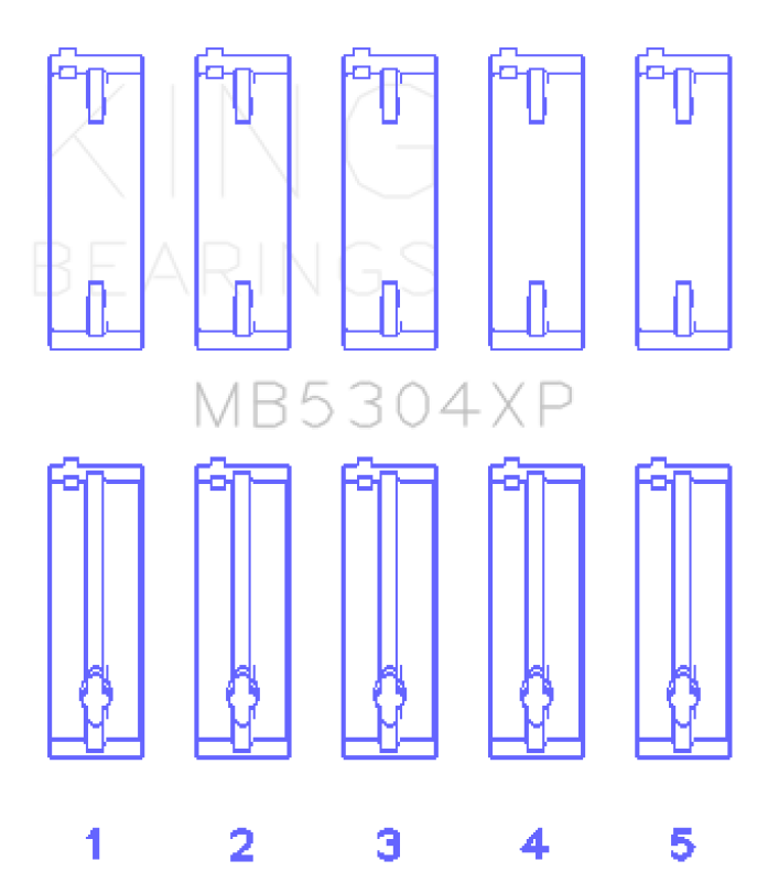 King Engine Bearings Mazda B6/B6-T/ZM/B3/B5 (Size +.025) Main Bearing Set