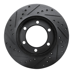 R1 95-04 Toyota 4Runner Front Right Drilled & Slotted Black Brake Rotor