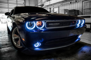 Oracle Dodge Challenger 08-14 LED Waterproof Fog Halo Kit - Red