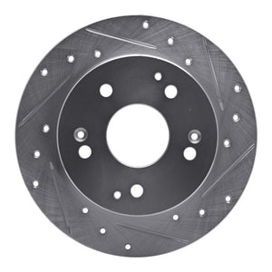 R1 97-01 Acura Integra Rear Right Drilled & Slotted Silver Brake Rotor