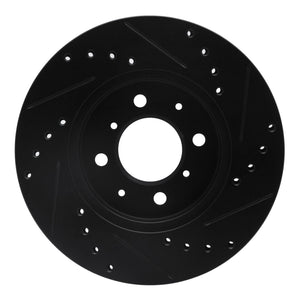 R1 06-11 Fiat Panda (Mexico) Front Left Drilled & Slotted Black Brake Rotor