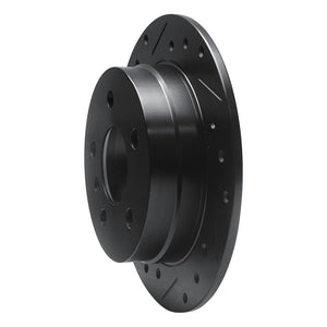 R1 06-11 Mercedes-Benz B200 Rear Left Drilled & Slotted Black Brake Rotor