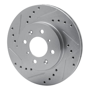 R1 90-17 Acura EL Front Left Drilled & Slotted Silver Brake Rotor