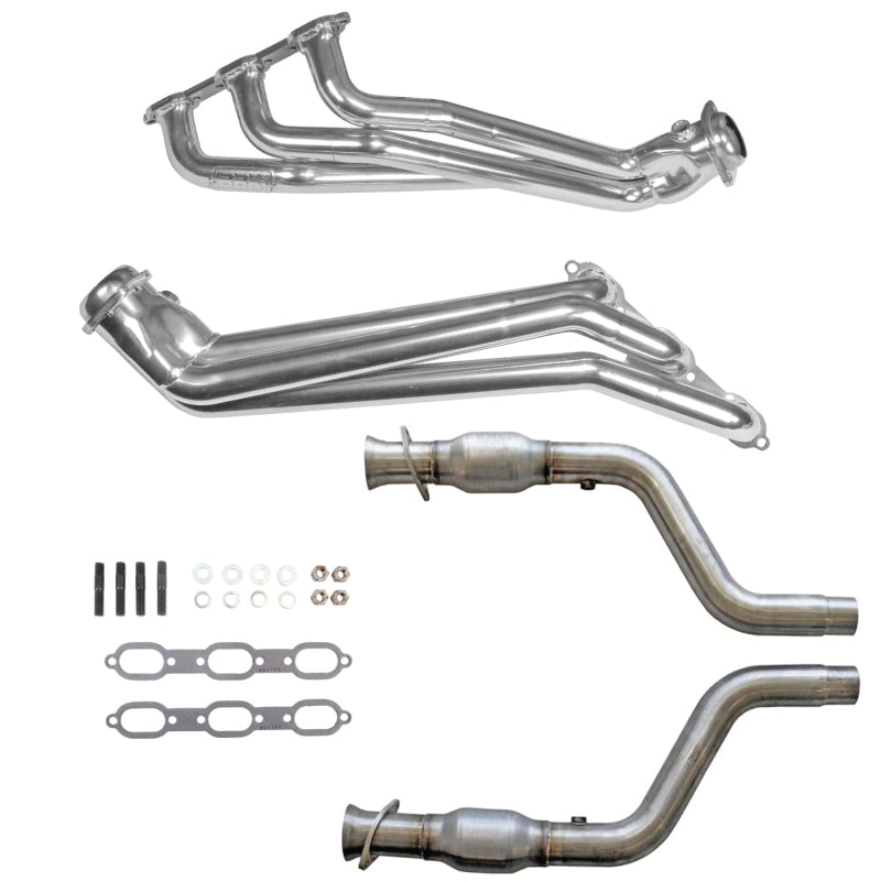 BBK 05-10 Dodge Challenger/Charger V6 1-5/8in Headers w/High Flow Catted Mid Pipe (Silver Ceramic)
