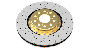 DBA 02-10 WRX / 13+ FR-S / 13+ BRZ Premium Front Drilled & Slotted 5000 Series Rotor w/ Black Hat