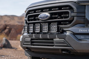 Diode Dynamics 21-22 Ford F-150 SS5 Grille CrossLink Lightbar Kit- Yellow Pro Combo