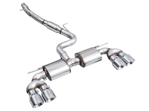 AWE Tuning MK8 Volkswagen Golf R 3in Touring Edition Quad Exhaust - Chrome Silver Tips